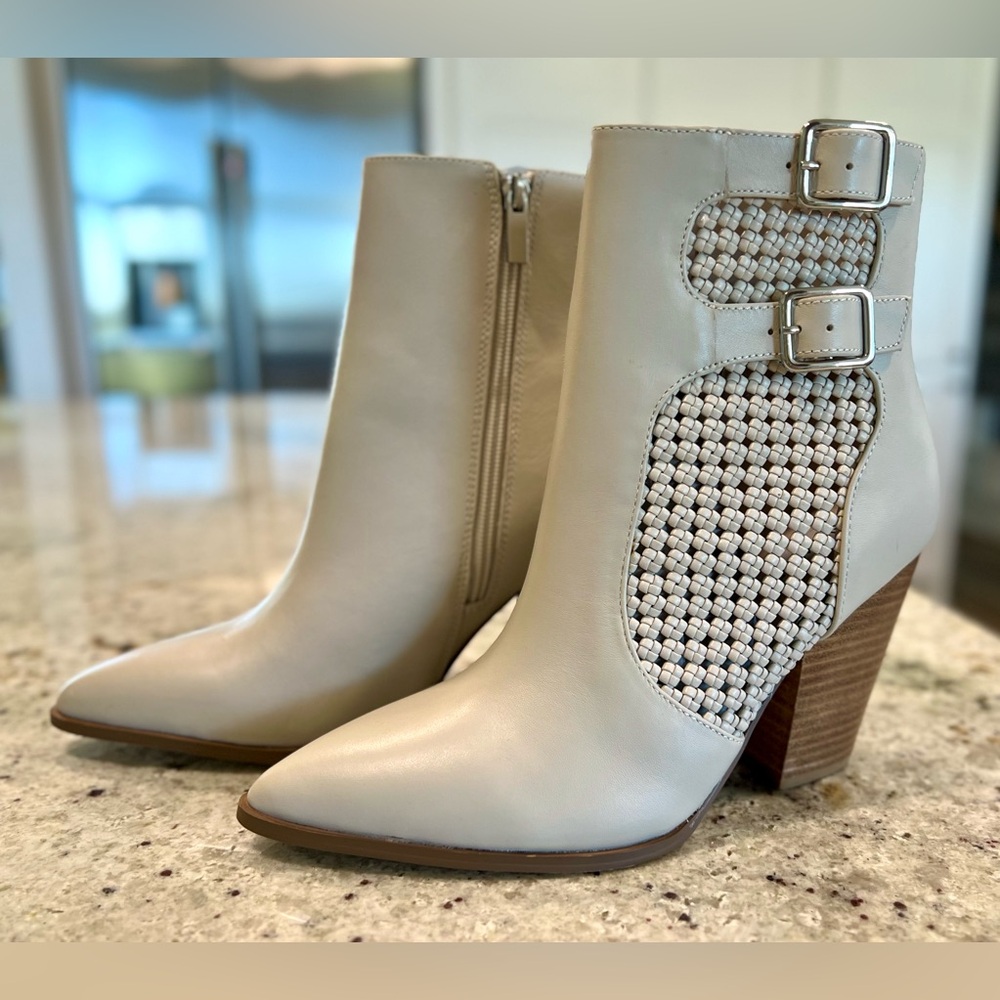 Steve Madden “Liz” Heeled Ankle Boots with Woven Accent - Picture 2 of 12